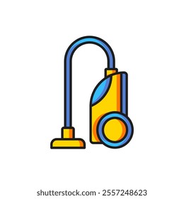 Color Vacuum cleaner icon isolated on white background. Flat filled outline style with shadow. Vector