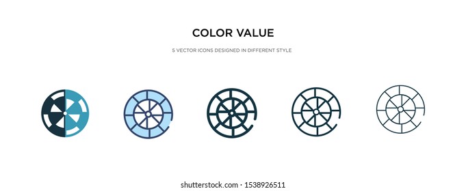 color value icon in different style vector illustration. two colored and black color value vector icons designed in filled, outline, line and stroke style can be used for web, mobile, ui