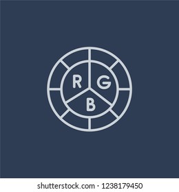 Color value icon. Trendy flat vector line Color value icon on dark blue background from Technology collection. 