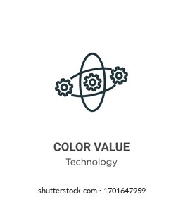 Color value outline vector icon. Thin line black color value icon, flat vector simple element illustration from editable technology concept isolated stroke on white background