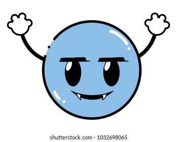 color vampire emoji face expression with arms