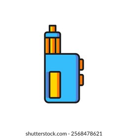 Color Vape mod device icon isolated on white background. Vape smoking tool. Vaporizer Device. Flat filled outline style with shadow. Vector