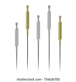 color variation of acupuncture needles-vector drawing 
