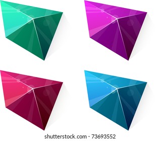 Color variation of clean vivid pyramid. Vector EPS8.