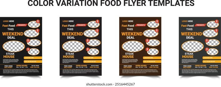  COLOR VARIATION FOOD FLYER TEMPLATES 
