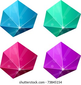 Variación de color de la pirámide hexagonal vívida. EPS vectorial8.