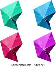 Variación de color de la pirámide hexagonal vívida. EPS vectorial8.