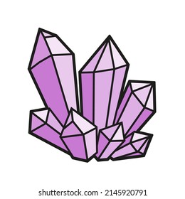 Variación de color cristales mágicos para colorear página en un fondo blanco
