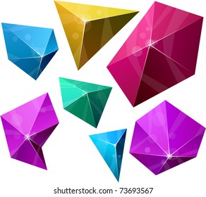 .Farbliche Variation der Polygonal-Vivid-Pyramide. Vektor EPS8..
