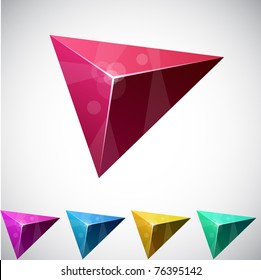 Color Variation Of Triangular Vivid Pyramid. Vector EPS8.