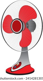 Color variations of red fan vector icon. isolated on white background.