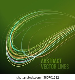 Color vector abstract wallpaper. Technical color background with white sample text. Illustration with color lines, future concept. 