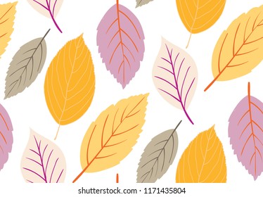 Color vector autumn leaves pattern background - wallpaper texture pattern