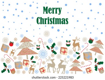 color vector background with christmas elements