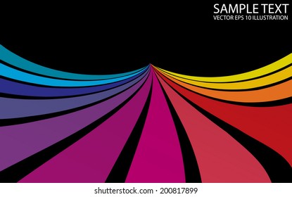 Color vector background illustration curvatures in space  - Abstract vector rainbow color background template
