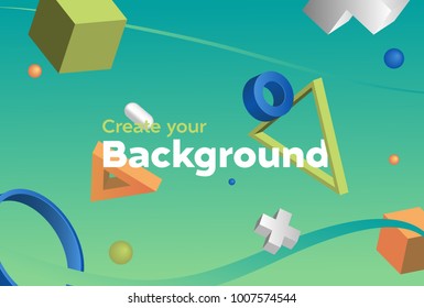 
Color vector background with minimalistic shapes