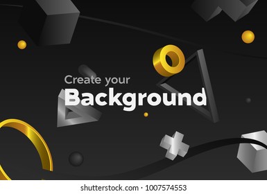 Color vector background with minimalistic shapes