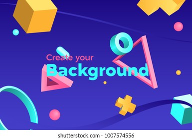 
Fondo de Vector de color con Formas minimalistas