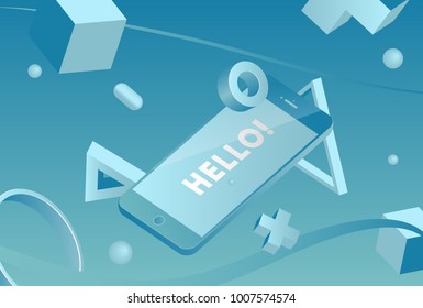 
Color vector background with minimalistic shapes