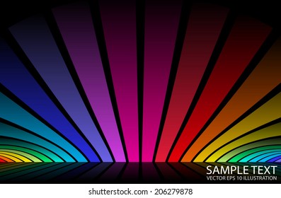 Color vector background reflected vector illustration - Vector colorful reflected abstract  design template