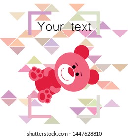 Color vector bear, baby picture, cartoon character, vector background.