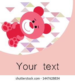 Color vector bear, baby picture, cartoon character, vector background.