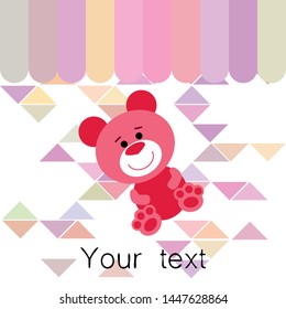 Color vector bear, baby picture, cartoon character, vector background.