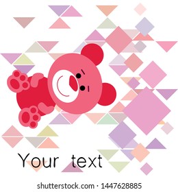 Color vector bear, baby picture, cartoon character, vector background.
