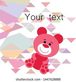 Color vector bear, baby picture, cartoon character, vector background.