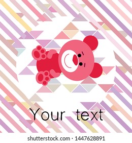 Color vector bear, baby picture, cartoon character, vector background.