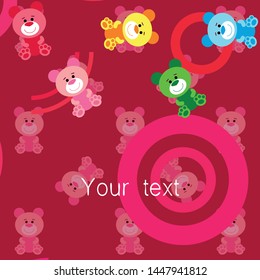 Color vector bear, baby picture, cartoon character, vector background.