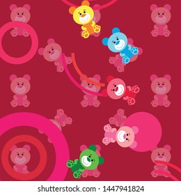 Color vector bear, baby picture, cartoon character, vector background.