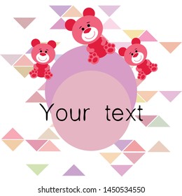 Color vector bear, baby picture, cartoon character, vector background.