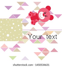 Color vector bear, baby picture, cartoon character, vector background.