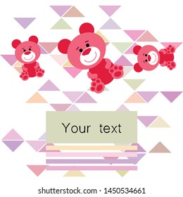 Color vector bear, baby picture, cartoon character, vector background.