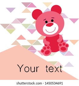 Color vector bear, baby picture, cartoon character, vector background.