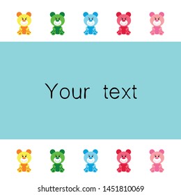 Color vector bear, baby picture, cartoon character, vector background.