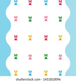 Color vector bear, baby picture, cartoon character, vector background.