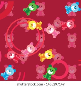 Color vector bear, baby picture, cartoon character, vector background.