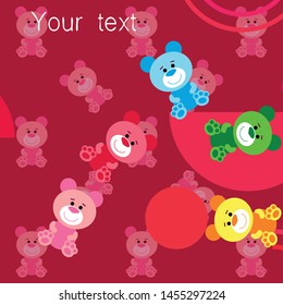 Color vector bear, baby picture, cartoon character, vector background.