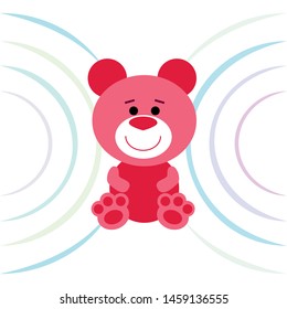 Color vector bear, baby picture, cartoon character, vector background.