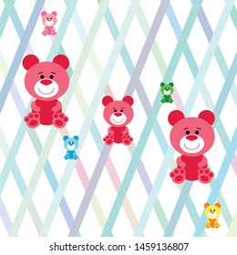 Color vector bear, baby picture, cartoon character, vector background.