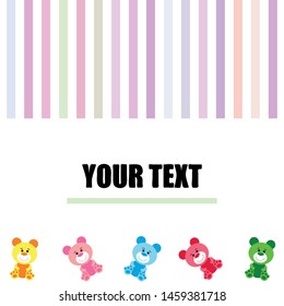 Color vector bear, baby picture, cartoon character, vector background.