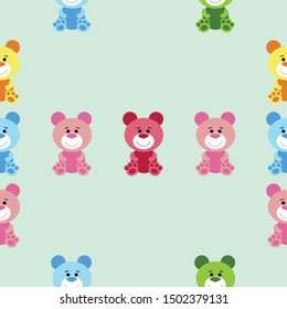 Color vector bear, baby picture, cartoon character, vector background.