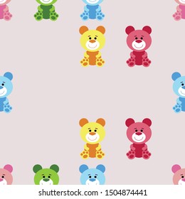 Color vector bear, baby picture, cartoon character, vector background.