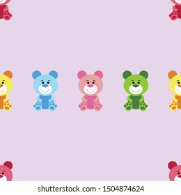 Color vector bear, baby picture, cartoon character, vector background.