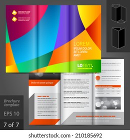 Color Vector Brochure Template Design With Different Geometric Elements