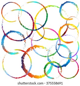 color vector brush circes on white background