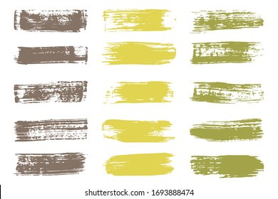 Color vector brush strokes. Abstract acrylic brush strokes isolated on white. Vector illustration. Dry brush.  Hand drawn vector.