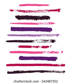 color vector brush strokes of paint on white background 